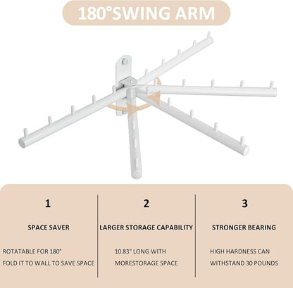 Mooche Swing Clothes Hanger Rack, Garment Racks Folding Clothes Bar Wall Mounted - Image 2