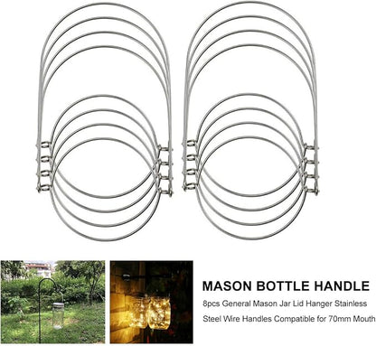 DOITOOL Mason Jar Wire Handles 8 Pack Stainless Steel Wire Hangers Compatible - Image 5