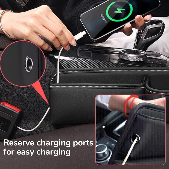 Car Leather Cup Holder Gap Bag, 2025 Upgrade Car Storage Box - Image 2