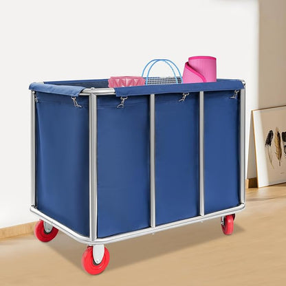 Commercial Laundry Cart with Wheels, Laundry Hamper Cart, Heavy Duty Rolling - Image 6
