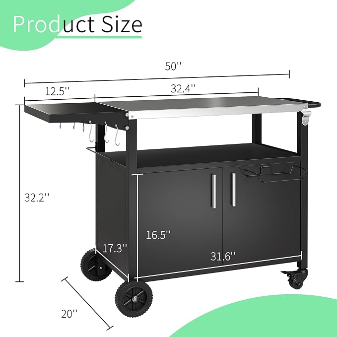 Shintenchi Outdoor Grill Cart Table - Image 5