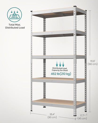 SONGMICS 5-Tier Storage Shelves, Load 2310 lb, Garage Storage, Boltless Assembly - Image 3