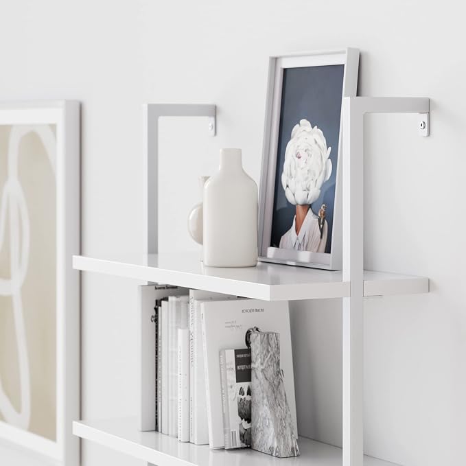 Nathan James Theo 6-Shelf Tall Modern Bookshelf, Wall Mount Ladder Shelf - Image 6