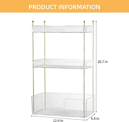 Akinbas 3 Tier Bathroom Organizer Countertop Makeup Perfume Tray Skincare - Image 3