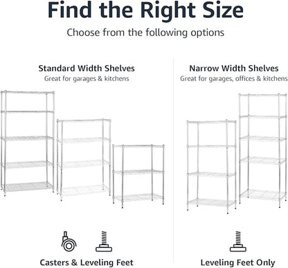 Amazon Basics 3-Shelf Adjustable Heavy Duty Steel Wire Rack Storage Shelving - Image 6