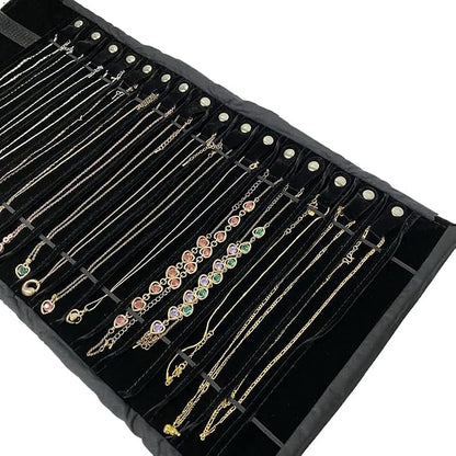 Portable Jewelry Roll Untangled Secure Necklace Travel Storage Bag Displays - Image 5