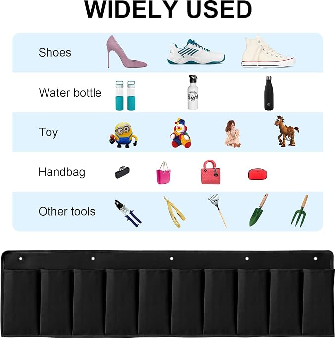 RV Shoe Pockets 10 Pockets Heavy Hanging Bedside Storage Organizer - Image 4