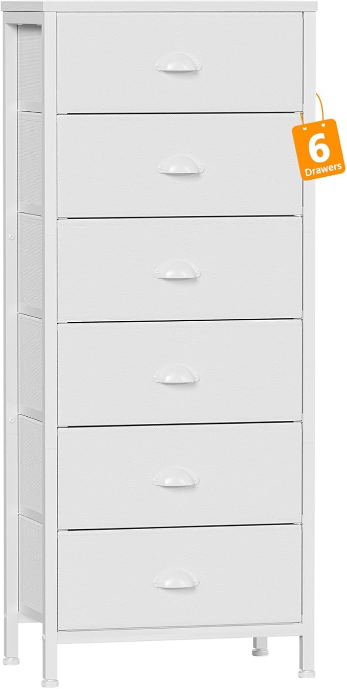 Furnulem White Tall Dresser for Bedroom, Vertical Storage Tower Unit and End - Image 9