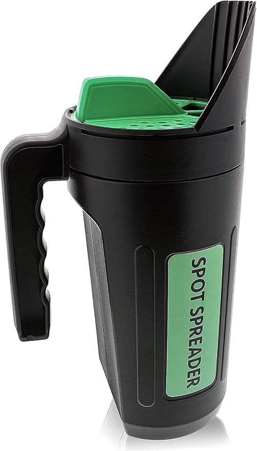 Hand Spreader Shaker for Seed, Ice Melt, Earth Food and Fertilizer by Spot+Spreader