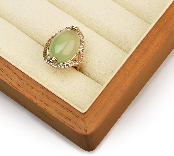 Oirlv Solid Wood Ring Jewelry Box Organizer Earrings Jewelry Drawer Organizer - Image 7
