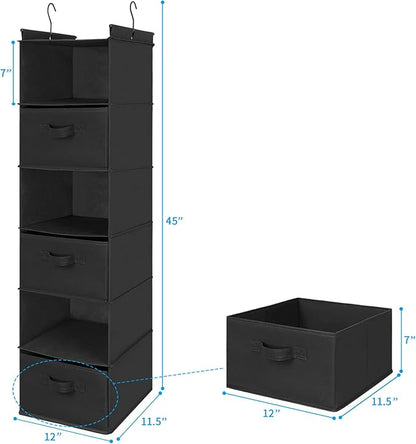 MAX Houser 6 Tier Shelf Hanging Closet Organizer, Closet Hanging Shelf - Image 3