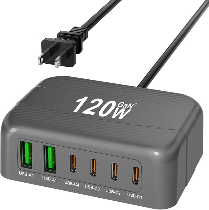 BURUDU USB C Charging Station, Portable PD Fast USB Wall Charger by BURUDU