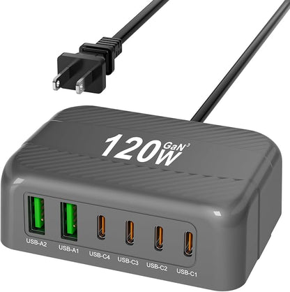 BURUDU USB C Charging Station, Portable PD Fast USB Wall Charger by BURUDU