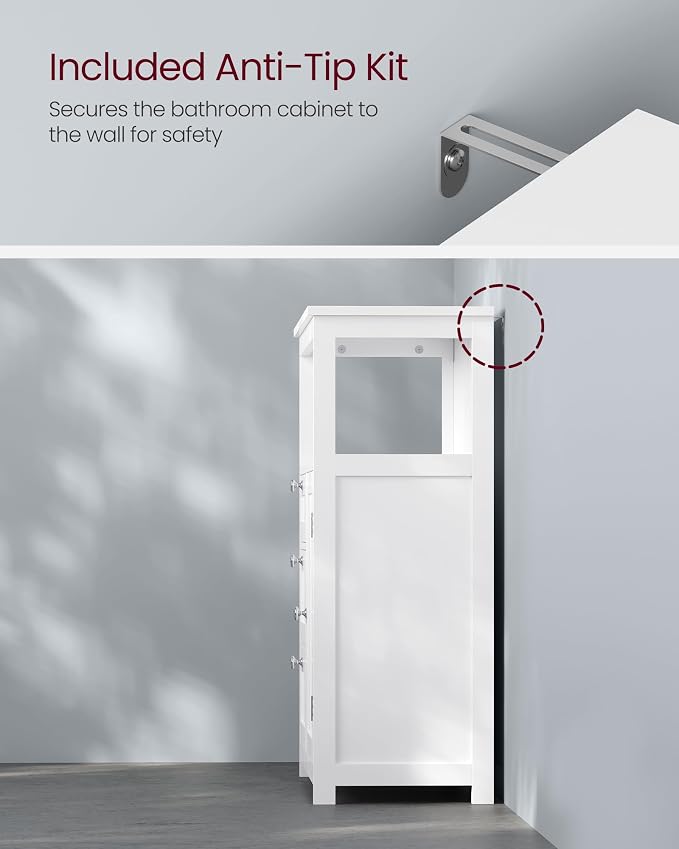 VASAGLE Floor Storage Cabinet, Freestanding Storage Unit - Image 7