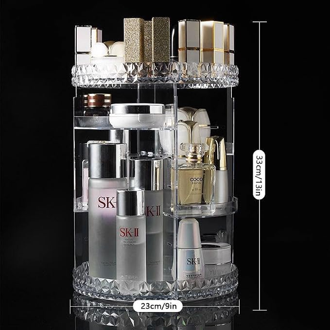 Rotating Makeup Organizer, DIY Adjustable Makeup Carousel Spinning Holder Rack - Image 3