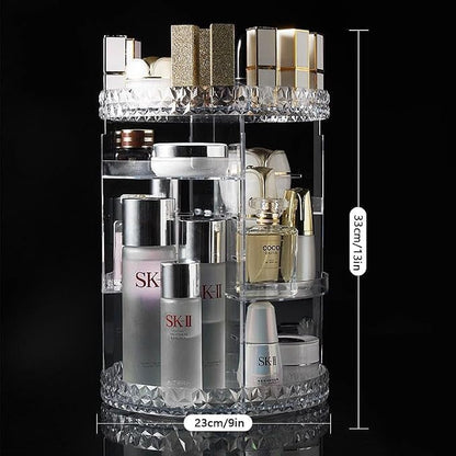 Rotating Makeup Organizer, DIY Adjustable Makeup Carousel Spinning Holder Rack - Image 3