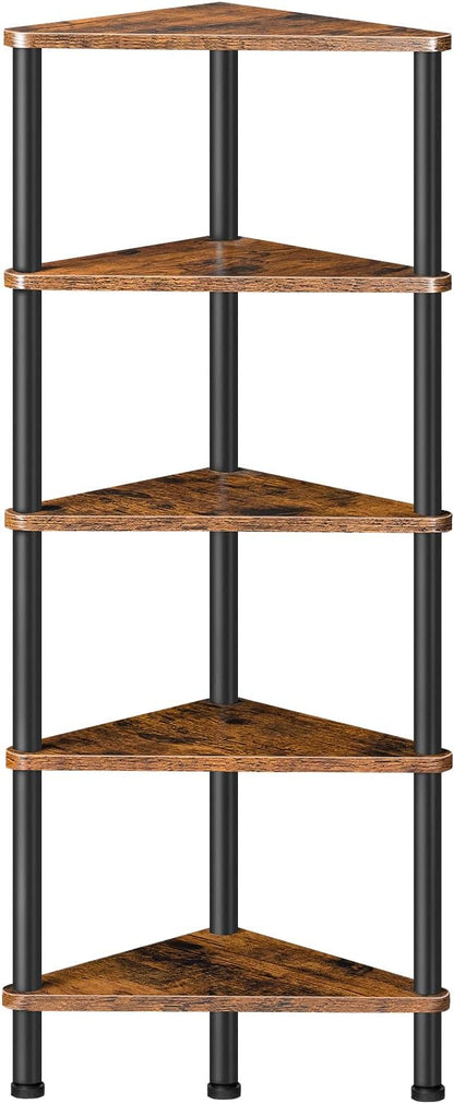 HOOBRO Corner Shelf Stand, Industrial 5-Tier Corner Bookshelf by HOOBRO