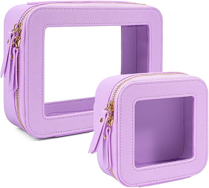Travel Clear Makeup Bag Set, TSA Approved Cosmetic Bag Case by FFpaw