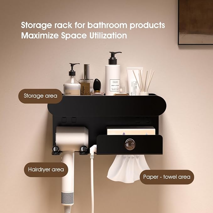 Universal Hair Dryer Holder, Hair Tool Organizer - Image 2