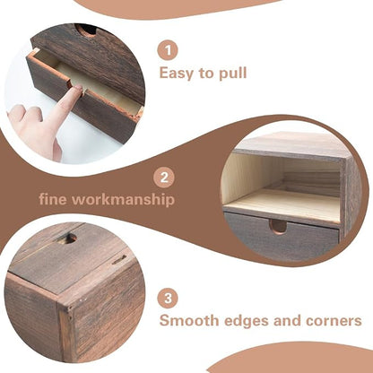 2-Drawer Desk Organizer Rustic Wooden Drawer Organizer - Image 5