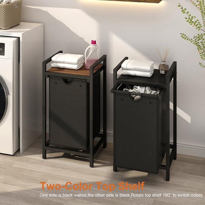LAATOOREE Laundry Hamper, Two-Color Laundry Basket - Image 2