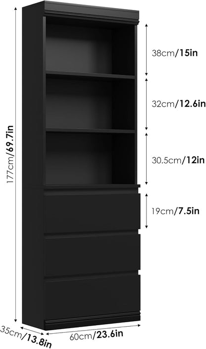 GarveeHome 70" Tall Bookcase - Image 2