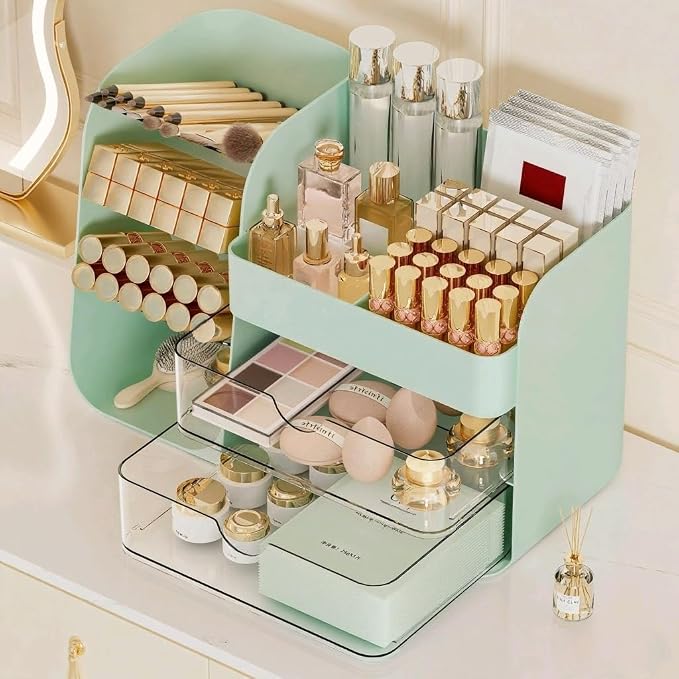 Makeup Organizer with 2 M Drawers & Brush Holders - Image 4