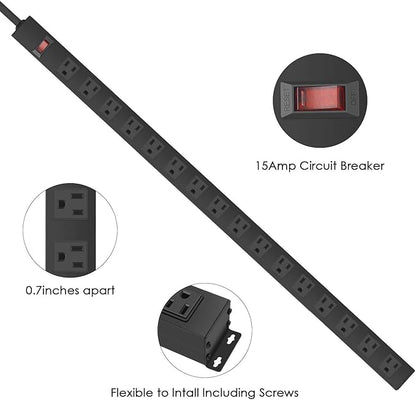 Metal Wall Mount Power Strip, Mountable Power Outlet, Aluminum Alloy Mount - Image 3