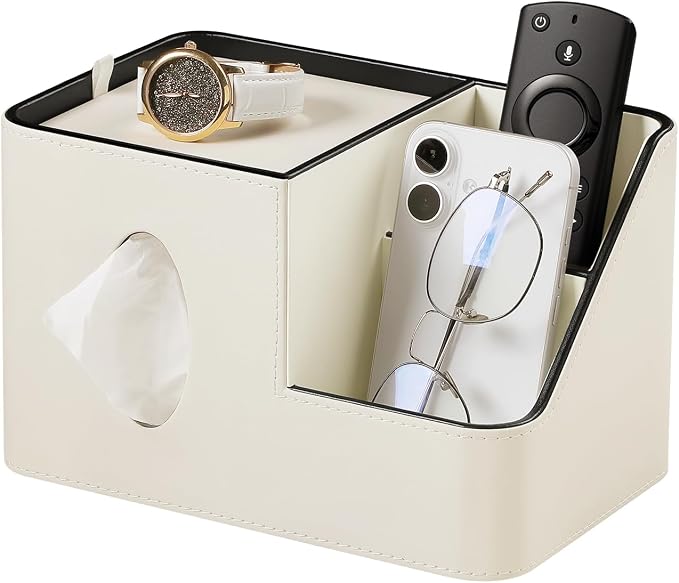 PU Leather Square Tissue Box Cover by Unknown