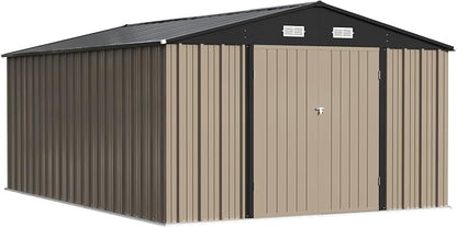 Patiowell 10x14 FT Storage Shed, Outdoor Metal Steel Garden Shed - Image 7