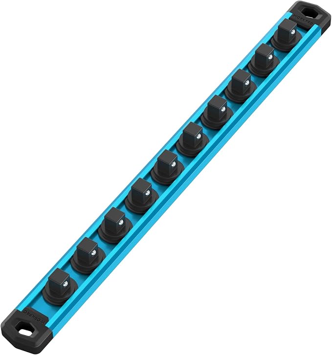 WORKPRO Magnetic Socket Organizer, 3/8-Inch Drive Aluminum Alloy Socket Rail by WORKPRO