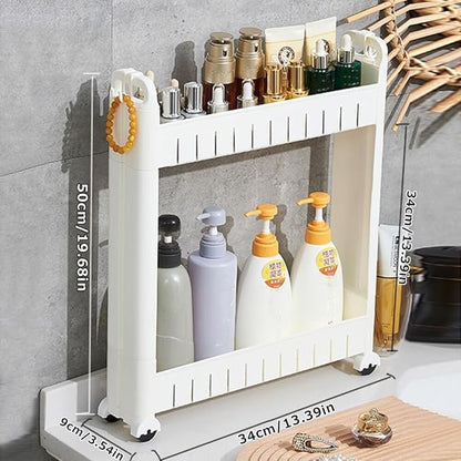 3.54 Slim Storage Cart Durable Bathroom Organizer Slide Out Storage Cart - Image 2