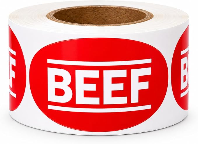 Beef Labels Stickers 500PCS, 1.75" x 1" Meat Labels by BVCNIG