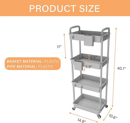 4 Tier Rolling Utility Cart - Image 2