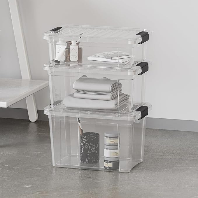 Superio Clear Storage Box with Lid, 3.5 Quart Plastic Container Bins - Image 7