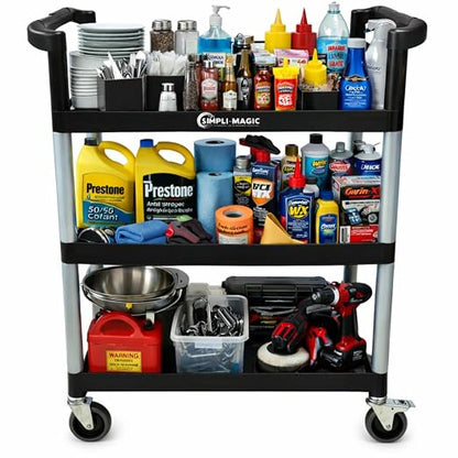 Simpli-Magic Rolling Utility Cart on Wheels, Heavy Duty Multi-Purpose Service by Simpli-Magic