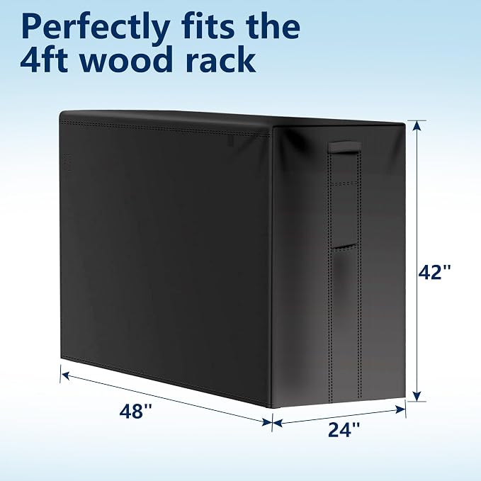 AMAGABELI GARDEN & HOME 4ft Firewood Log Rack Cover Outdoor Heavy Duty wood - Image 6