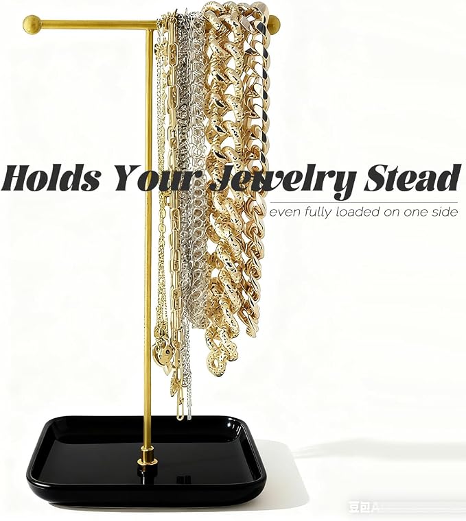 VROOMIUM Necklace Holder- Ceramic Base 1ft Height Jewelry Organizer Stand - Image 4
