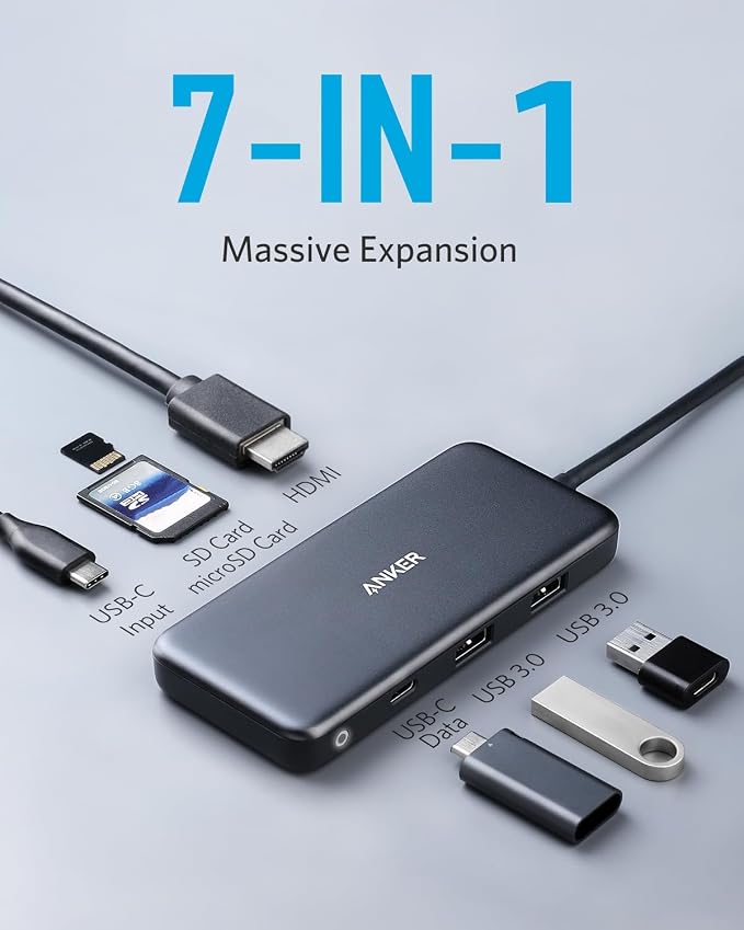 Anker USB C Hub, with 4K HDMI, 85W Power Delivery, USB-C and 2 USB-A 5Gbps Data - Image 2