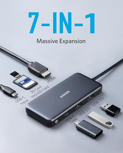 Anker USB C Hub, with 4K HDMI, 85W Power Delivery, USB-C and 2 USB-A 5Gbps Data - Image 2