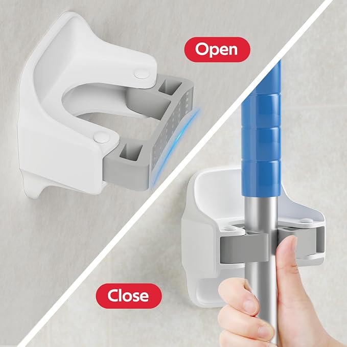 reliahom 5 Pack Broom Holder Wall Mount Mop Grippers No Drilling Self Adhesive - Image 2