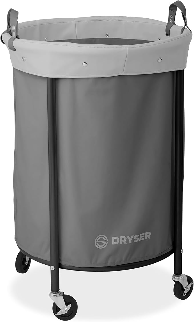 Dryser Laundry Basket with Wheels, 65 Gal. Commercial Round Rolling Laundry by Dryser