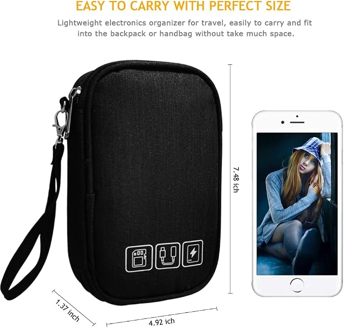 Electronic Organizer Bag Cable Organizer Travel Cord Organizer Case Pouch - Image 4