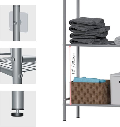 LEEDA 3-Tier Metal Shelving Unit, Sturdy Bathroom Storage Shelf & Free Standing - Image 4