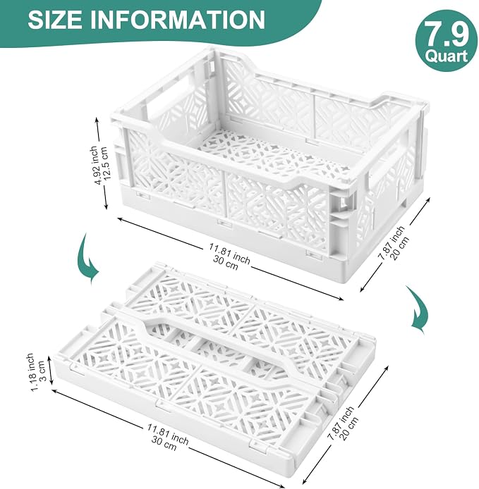 6 Pack Collapsible Storage Bins, Stackable Plastic Storage Bins - Image 2