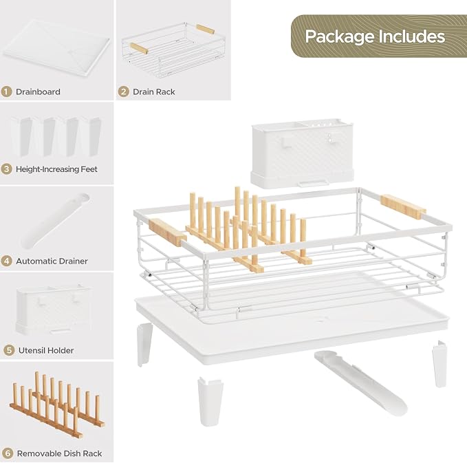 JYPS Dish Drying Rack for Kitchen Counter Decor - Image 7