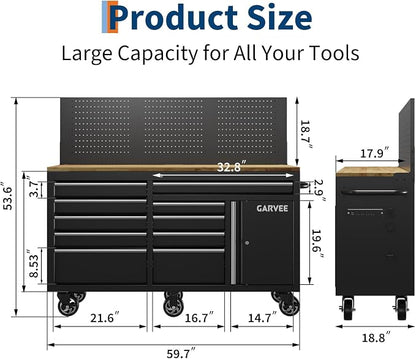 Garvee 60 in Rolling Tool Chest - Image 3