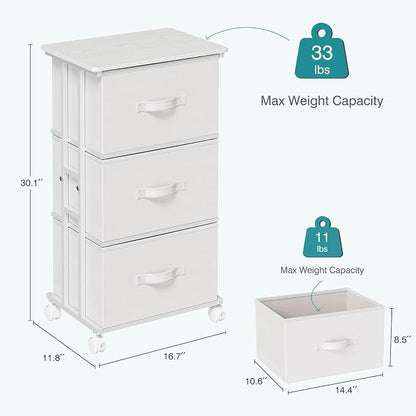 OLIXIS Dresser Storage with 3 Drawers, Fabric Dresser Tower - Image 3
