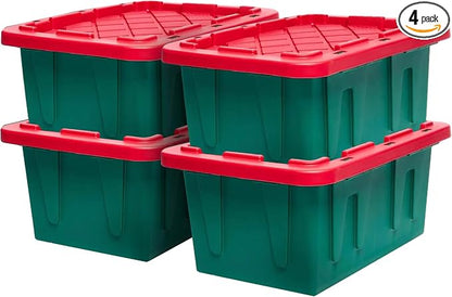 HOMZ 4-Pack Durabilt Tote, Heavy Duty Plastic Storage Bins by Homz