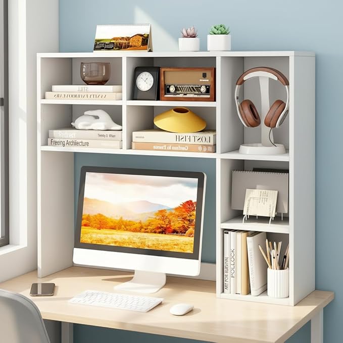 Tangkula Desktop Bookshelf, 3-Tier Desk Display Rack Organizer - Image 2